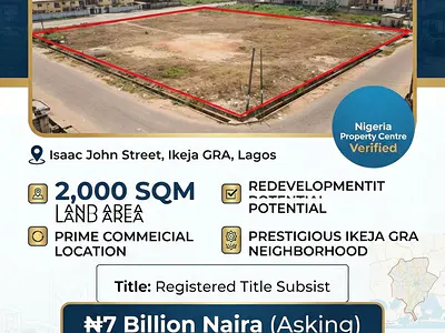 Prime Strategically Located 2, 000 SQM Commercial Land — Isaac John Street, Ikeja GRA, Ikeja, Lagos