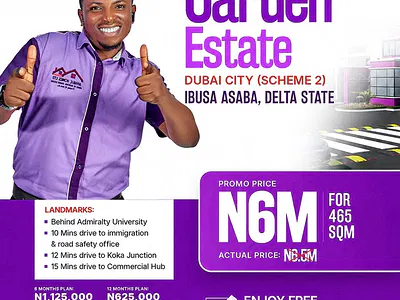 Virgin Land — Beautiful Garden Estate - Dubai City, Phase 2, Asaba, Delta