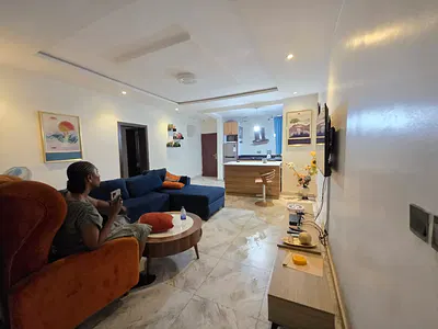 Fully Furnished Luxury Serviced 2 Bedroom Apartment Upstairs — LSDPC Estate Freedom Way Bustop, Lekki Phase 1, Lekki, Lagos