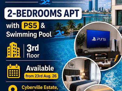 2 Bedroom Apartment with Pool — Beach Front Estate 2 Bedroom Apartment/Coaster Road, Cyberville Estate, Lekki, Lagos