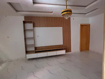 Newly Built Spacious Roomself with TV Console, Window Blind, Chandelier — Shomolu, Lagos