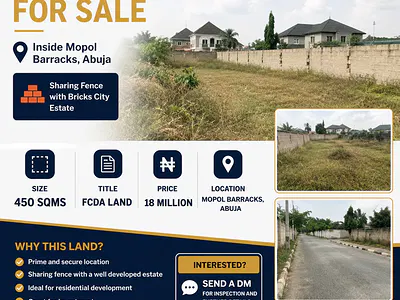 450 SQM Residential Land — Mopol Barrack Abuja, Dei-Dei, Abuja