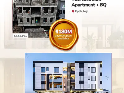 70% Complete 2 Bedroom Apartment with a BQ — Opebi, Ikeja, Lagos