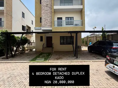Luxury 4 Bedroom Detached Duplex with BQ Serviced with Acs — By Jabi Lake Mall, Kado, Abuja