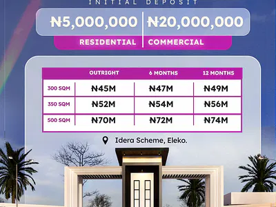 Commercial Land in Ibeju-Lekki with 12 Payment Plan — Eleko Roundabout, Idera Scheme, Ibeju Lekki, Lagos