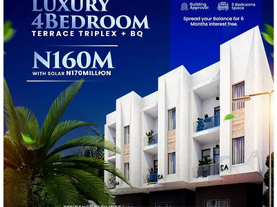 4 Bedrooms Terrace Triplex + BQ with Solar — Ajah, Lagos