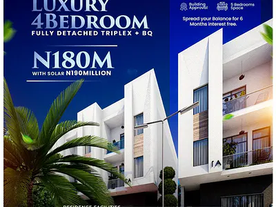 4 Bedrooms Fully Detached Triplex with BQ — Canaan Estate by DKK Sangotedo, Sangotedo, Ajah, Lagos