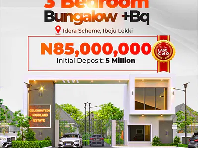Affordable Luxurious 3 Bedroom Detached Bungalow with BQ — Idera Scheme, Celebration Parkland Estate & Resort, Eleko, Ibeju Lekki, Lagos