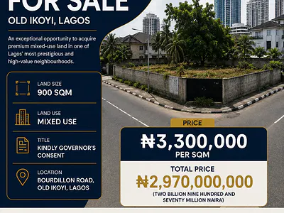 900 SQM Mixed-Use Land — Bourdillon Road, Old Ikoyi, Ikoyi, Lagos