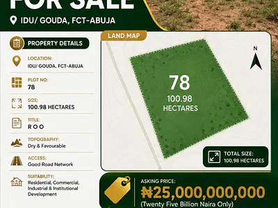 100 Hectare Residential Land — Idu Industrial, Abuja