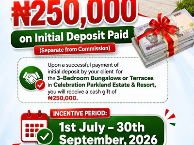 3 Bedroom Terraced Bungalow with BQ — Celebration Parkland Estate & Resort, Ibeju Lekki, Lagos