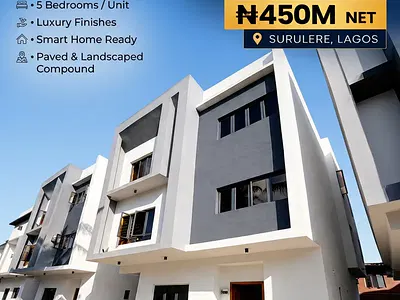 5 Bedroom Semi-Detached Duplex with BQ — Surulere, Lagos