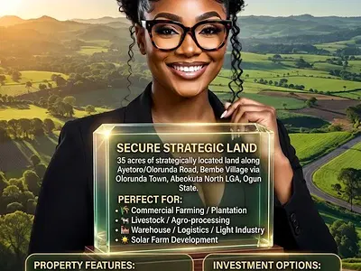 35+ Acres of Prime Agricultural Land for Lease — Ayetoro After Lafenwa, Abeokuta North, Ogun