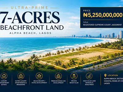 Ultra-Prime 7-Acres Beachfront Land — Lekki, Lagos