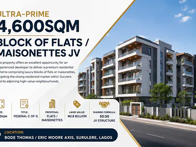 Ultra-Prime 4600SQM Land - for Block of Flats / Maisonettes — Eric Moore/Bode Thomas, Surulere, Lagos