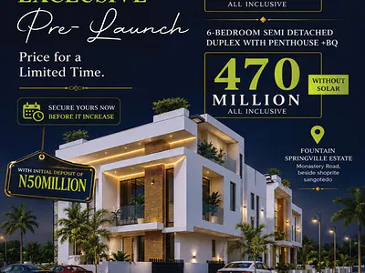 6 Bedroom Semi-Detached Duplex with Penthouse +BQ — Sangotedo, Ajah, Lagos