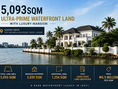5093SQM Ultra-Prime Waterfront Land with Luxury Mansion — Ikoyi, Lagos
