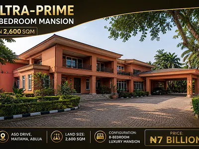 𝗨𝗟𝗧𝗥𝗔-𝗣𝗥𝗜𝗠𝗘 8-𝗕𝗘𝗗𝗥𝗢𝗢𝗠 𝗠𝗔𝗡𝗦𝗜𝗢𝗡 on 𝟮𝟲𝟬𝟬𝗦𝗤M — Maitama District, Abuja