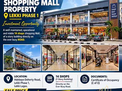 A Well Maintained, Operational and Viable 14 Shops Shopping Mall — Adebayo Doherty Road, Lekki Phase 1, Lekki, Lagos
