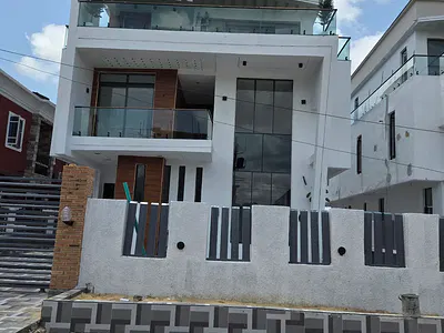 5 Bedroom Fully Detached Duplex with 2 Rooms Paint House+bq — Close to Shoprite Lekki Lagos, Sangotedo, Ajah, Lagos