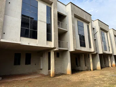 Carcass 4 Bedrooms Terraced Duplex with 1 Room BQ Attached — Jahi, Abuja