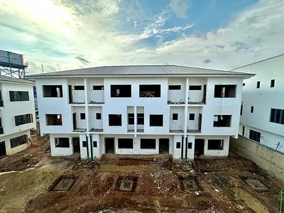 New Middle Unit 4-Bedroom Terraced House with BQ, Carcass — Ikeja, Lagos