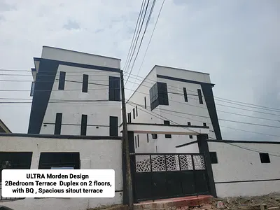 Ultra Modern 2 Bedroom Terrace Duplex with BQ, on 2 Floor, 2min Drive — Ajah, Lagos