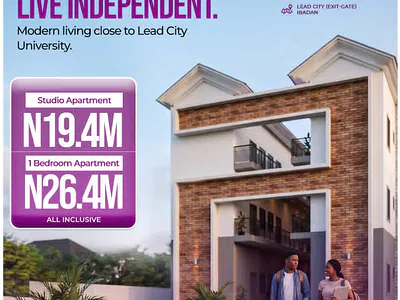 Studio & 1-Bedroom Apartment — Lead City University Exit Gate, Ibadan, Oyo