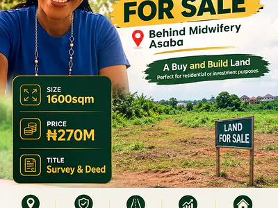 Genuine Buy and Build Land with Survey, Midwifery, Asaba, Delta, Mixed-use Land for Sale