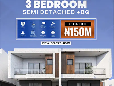 3-Bedroom Semi-Detached Duplex with BQ — Besides Lagos Business School, Sangotedo, Ajah, Lagos