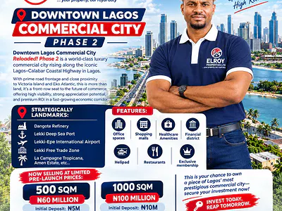 Downtown Lagos Commercial City Phase 2 — Lagos–calabar Coastal Highway, Iberekodo, Ibeju Lekki, Lagos