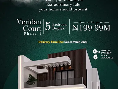 Fully Detached 5 Bedroom Duplex with Skyline View — Veridan Court Phase 1, Omole Phase 2, Ikeja, Lagos