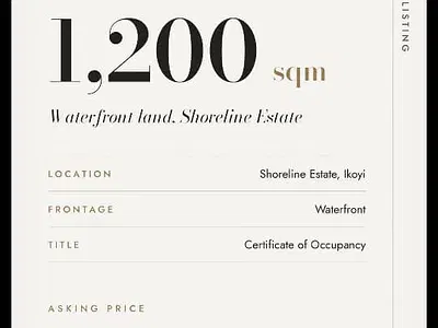 Waterfront Residential Land — Shoreline Estate, Ikoyi, Lagos
