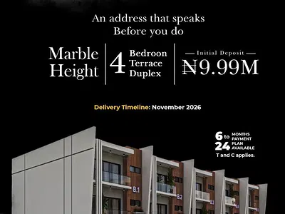 Luxurious 4 Bedroom Terraced Triplex with Modern Finishing — Marble Heights, Omole Phase 2, Ikeja, Lagos