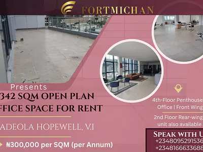 342 SQM Brand New Office Space — Victoria Island (VI), Lagos
