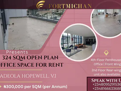 324 SQM Brand New Office Space — Adeola Hopewell, Victoria Island (VI), Lagos