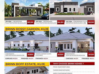 2 Bedroom Semi Detached Bungalows — Brinn Rossy Garden, Kuje, Abuja