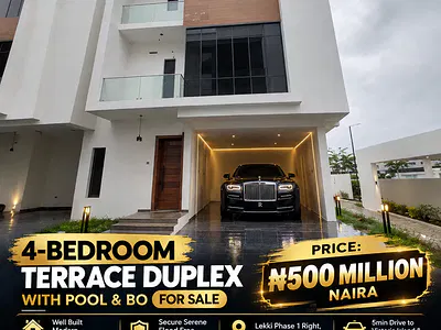 4 Bed Terrace Duplex, Pool & BQ Well Built, Morden, Quality Finishes — Lekki, Lagos