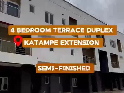 4 Bedroom Terraced Duplex, Semi Finished — Katampe, Abuja