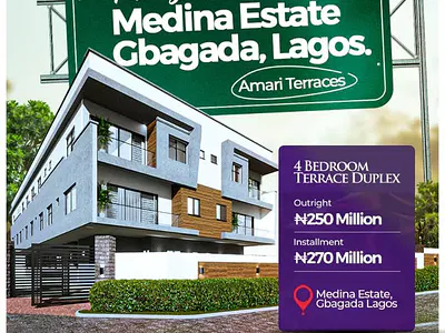 4 Bedroom Terrace Duplex — Medina Estate, Medina, Gbagada, Lagos