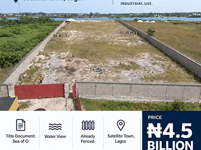 Industrial Land with Water View — Satellite Town, Ojo, Lagos