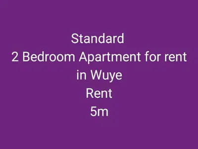2 Bedroom Standard Apartment Now Available for Rent in Wuye — Wuye Main, Wuye, Abuja