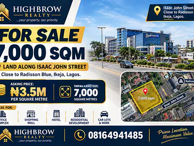 Prime 7,000 SQM Development Land — Ikeja GRA, Ikeja, Lagos