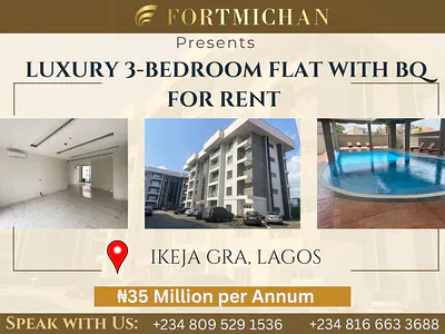 Luxury 3-Bedroom Apartment with BQ — Ikeja GRA, Ikeja, Lagos