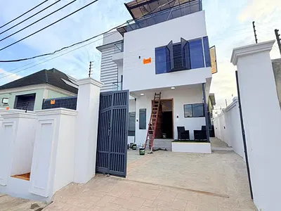 Newly Built 5 Bedroom Fully Detached Duplex with a Room BQ — Ogba, Ikeja, Lagos