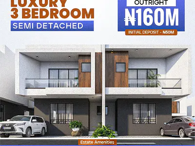 Exquisite 3 Bedroom Semi Detached Duplex with BQ — Inside Lekki Garden, Phase 4 Road, Happy Land, Happy World Layout, Sangotedo, Ajah, Lagos
