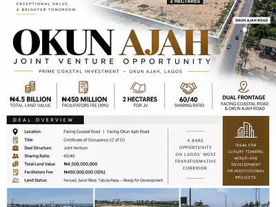 Prime Coastal Developers Delight — Okun-Ajah, Ajah, Lagos