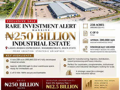 Fully Developed Industrial Estate 238-Acre Industrial Estate — Lagos-Ibadan Expressway, Ibafo, Ogun