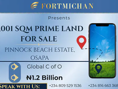 1,001 SQM Prime Land — Pinnock Beach Estate, Osapa London, Lekki, Lagos