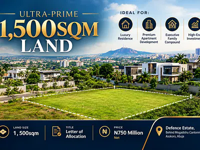 Ultra-Prime 1,500SQM Land — Defence Estate, Behind Migadishu Cantonment, Asokoro District, Abuja